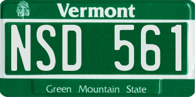 VT license plate NSD561