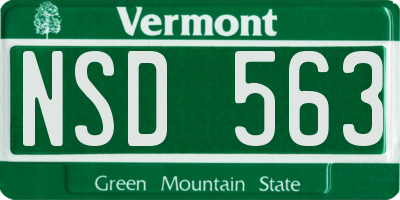 VT license plate NSD563