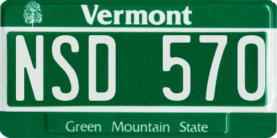VT license plate NSD570