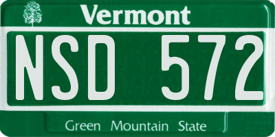 VT license plate NSD572