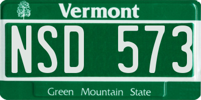 VT license plate NSD573