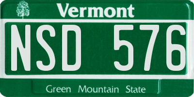 VT license plate NSD576