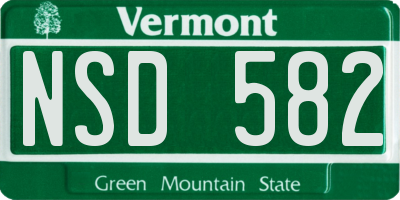 VT license plate NSD582