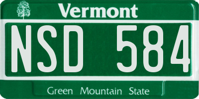 VT license plate NSD584
