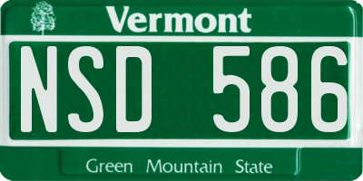 VT license plate NSD586
