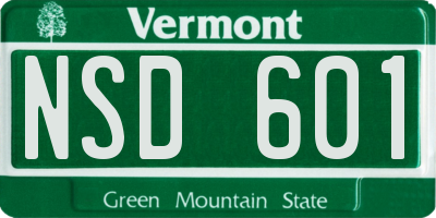 VT license plate NSD601