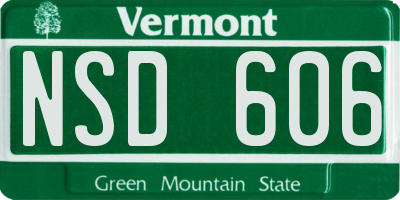 VT license plate NSD606