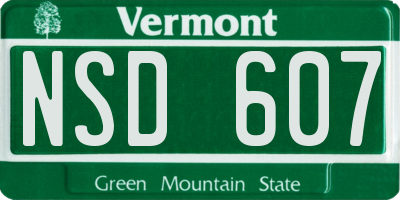 VT license plate NSD607