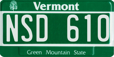 VT license plate NSD610