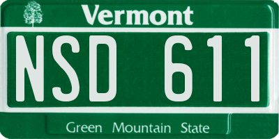 VT license plate NSD611