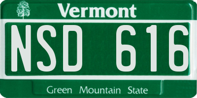 VT license plate NSD616