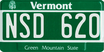 VT license plate NSD620
