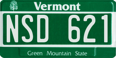 VT license plate NSD621