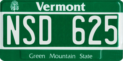 VT license plate NSD625