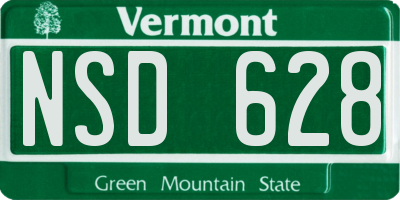 VT license plate NSD628