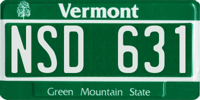 VT license plate NSD631