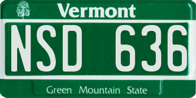 VT license plate NSD636