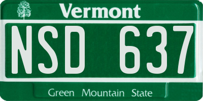 VT license plate NSD637