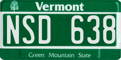 VT license plate NSD638