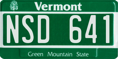 VT license plate NSD641