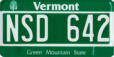 VT license plate NSD642