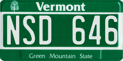 VT license plate NSD646