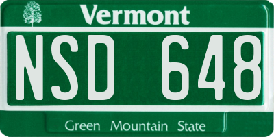 VT license plate NSD648