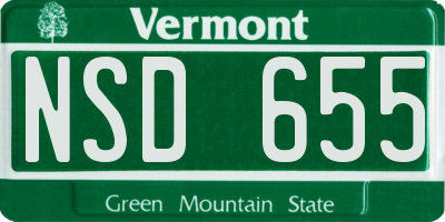 VT license plate NSD655