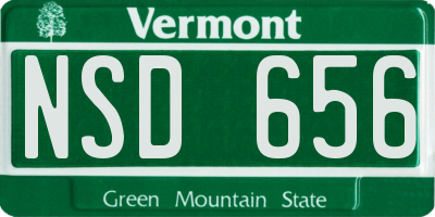 VT license plate NSD656