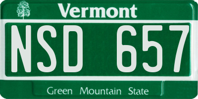 VT license plate NSD657