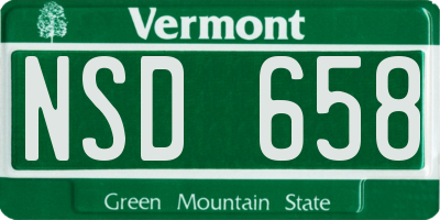 VT license plate NSD658