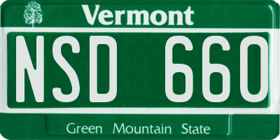 VT license plate NSD660