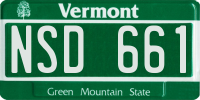 VT license plate NSD661