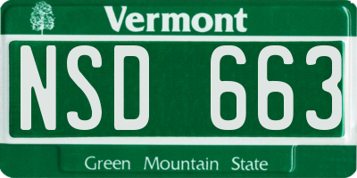 VT license plate NSD663