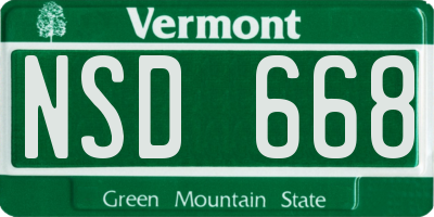 VT license plate NSD668