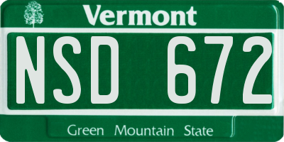 VT license plate NSD672
