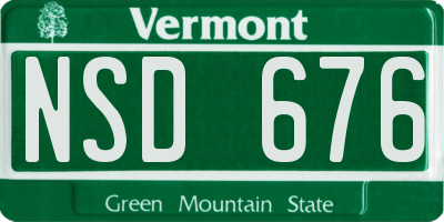 VT license plate NSD676