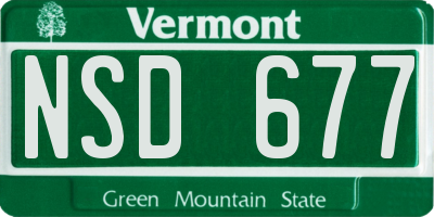 VT license plate NSD677