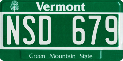 VT license plate NSD679
