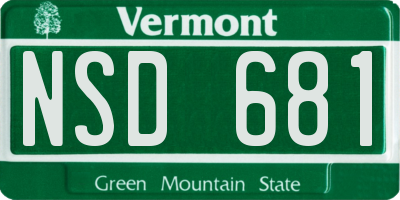 VT license plate NSD681
