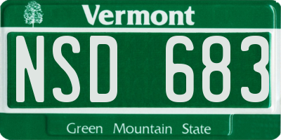 VT license plate NSD683