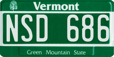 VT license plate NSD686