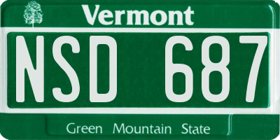 VT license plate NSD687
