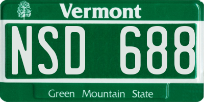 VT license plate NSD688