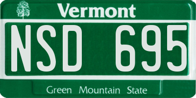 VT license plate NSD695