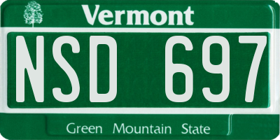 VT license plate NSD697