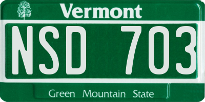 VT license plate NSD703