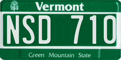 VT license plate NSD710