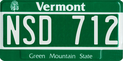 VT license plate NSD712