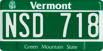 VT license plate NSD718